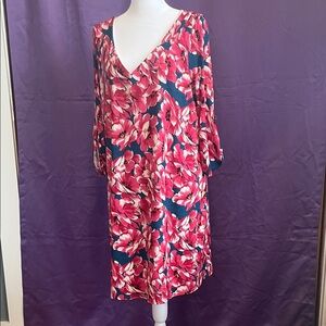 Pinkblush Floral Pink, Navy and White Dress